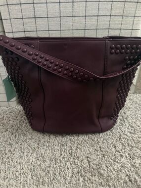 Deux Lux Studded Shoulder Bag - Burgundy